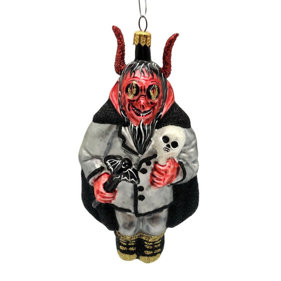 Larry Fraga Devil Beware Blown Glass Halloween Christmas Tree Ornament 5889 - Picture 1 of 11